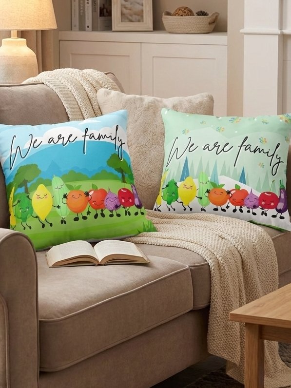 We are family Double-sided Winter and Summer Throw Pillow product image (1)