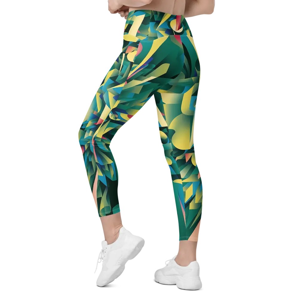 Abstract Lithographic Pattern Design Leggings with pockets - V8 product image (9)