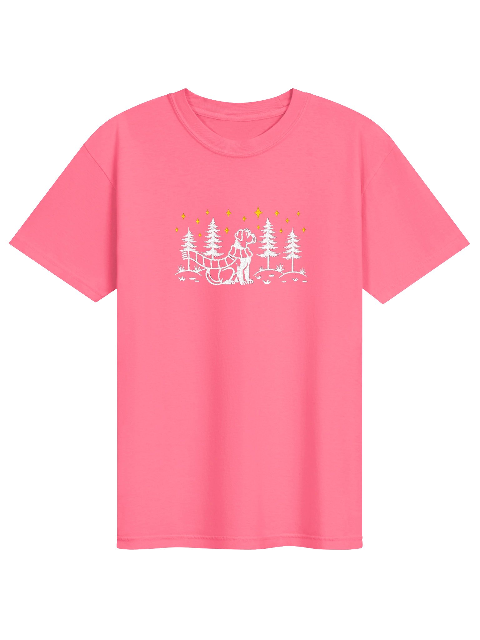 Boxer Winter/Christmas Line Art Design Embroidered T-Shirt product image (91)