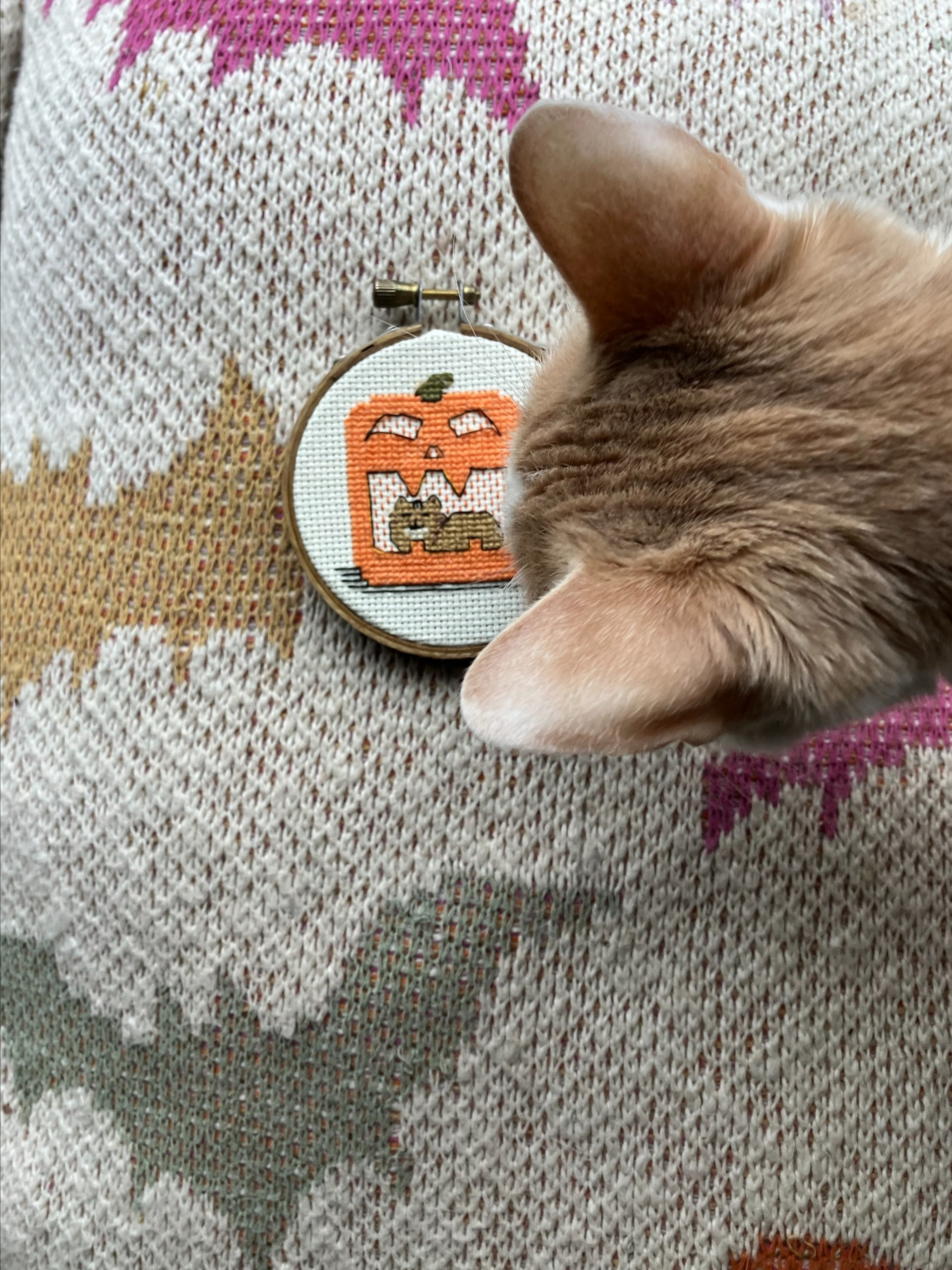 Pumpkin Cat Cross Stitch Pattern product image (3)