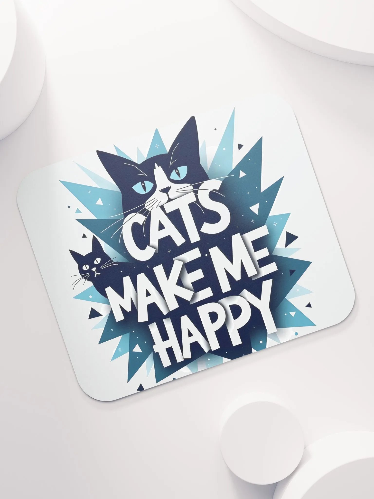 Geometric Cat Happiness Mouse Pad product image (1)