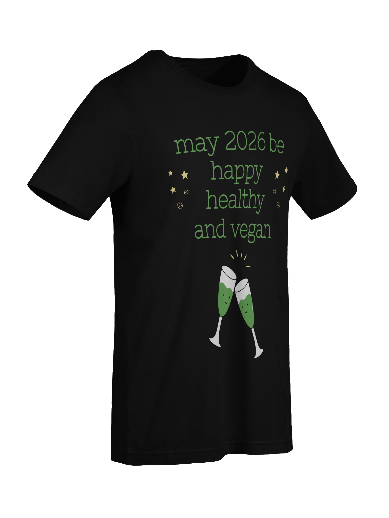 “Happy, Healthy, and Vegan 2026” Unisex Black T-Shirt product image (6)