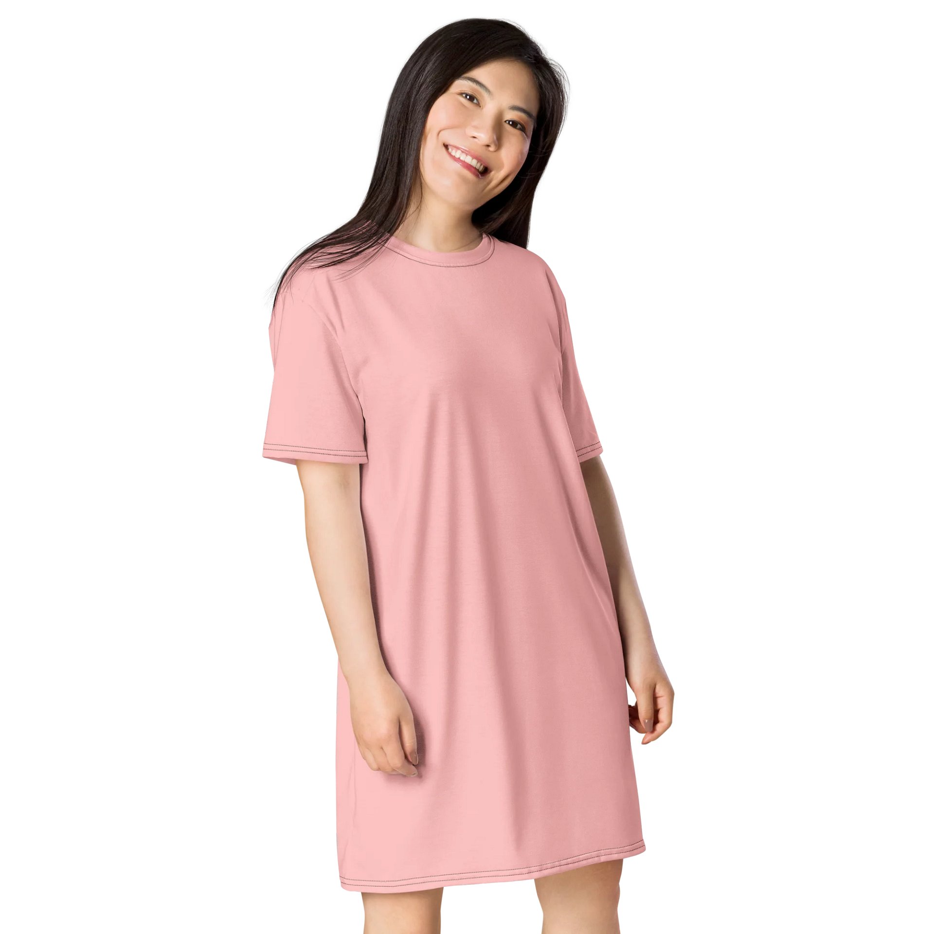 Your Pink Oversized T-Shirt Dress | Stretchy Fabric | Casual or Formal Style | Sizes 2XS-6XL | Exclusive Design product image (4)