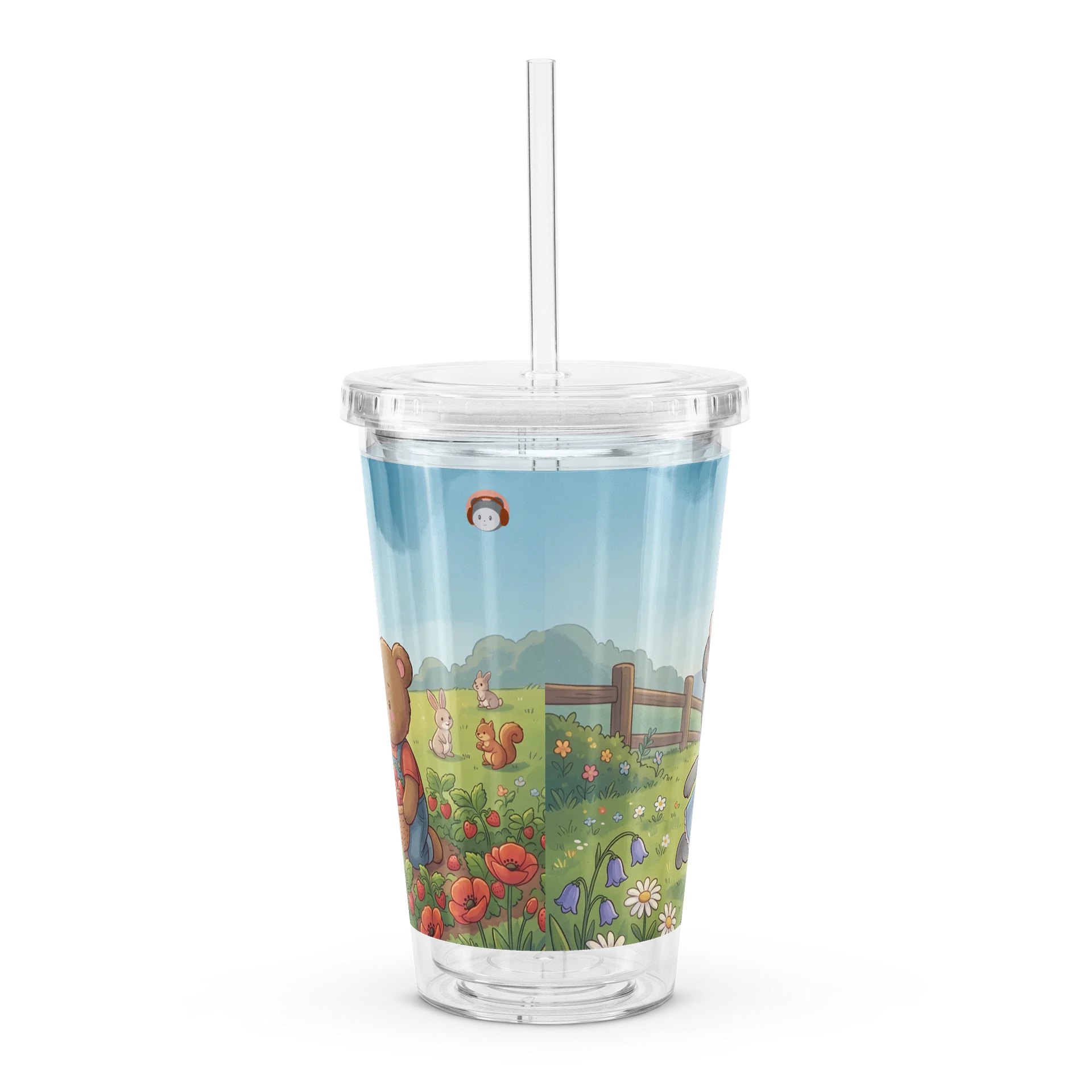 Čaša sa slamkom: Lutkica Lina i uživanje u prirodi 🍓🦋🧋 product image (3)