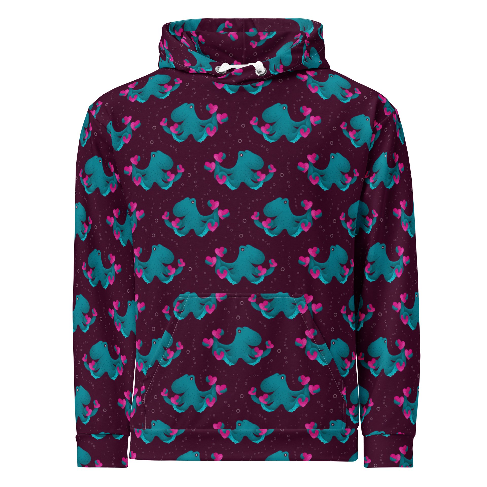 Octopus and Hearts Recycled Unisex Hoodie product image (1)