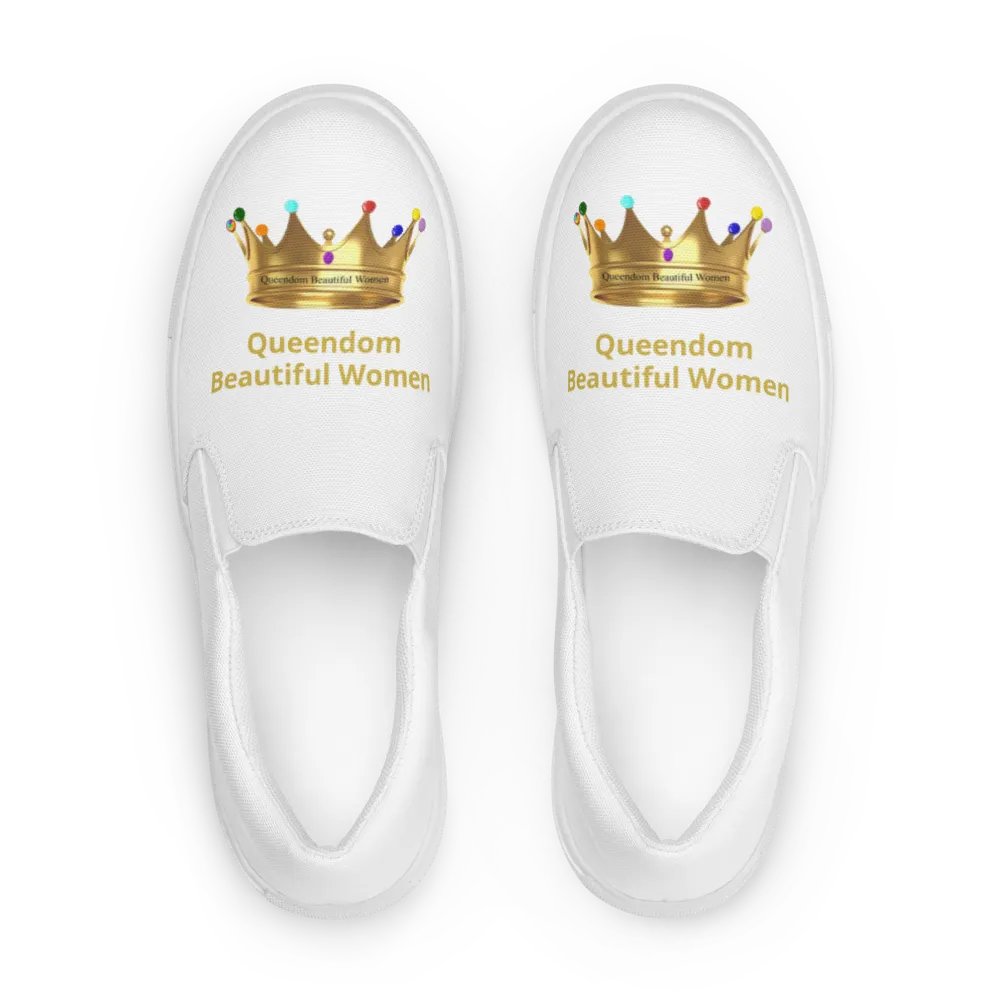 Queendom Beautiful Women Crown Canvas Shoes /White (TM) product image (1)