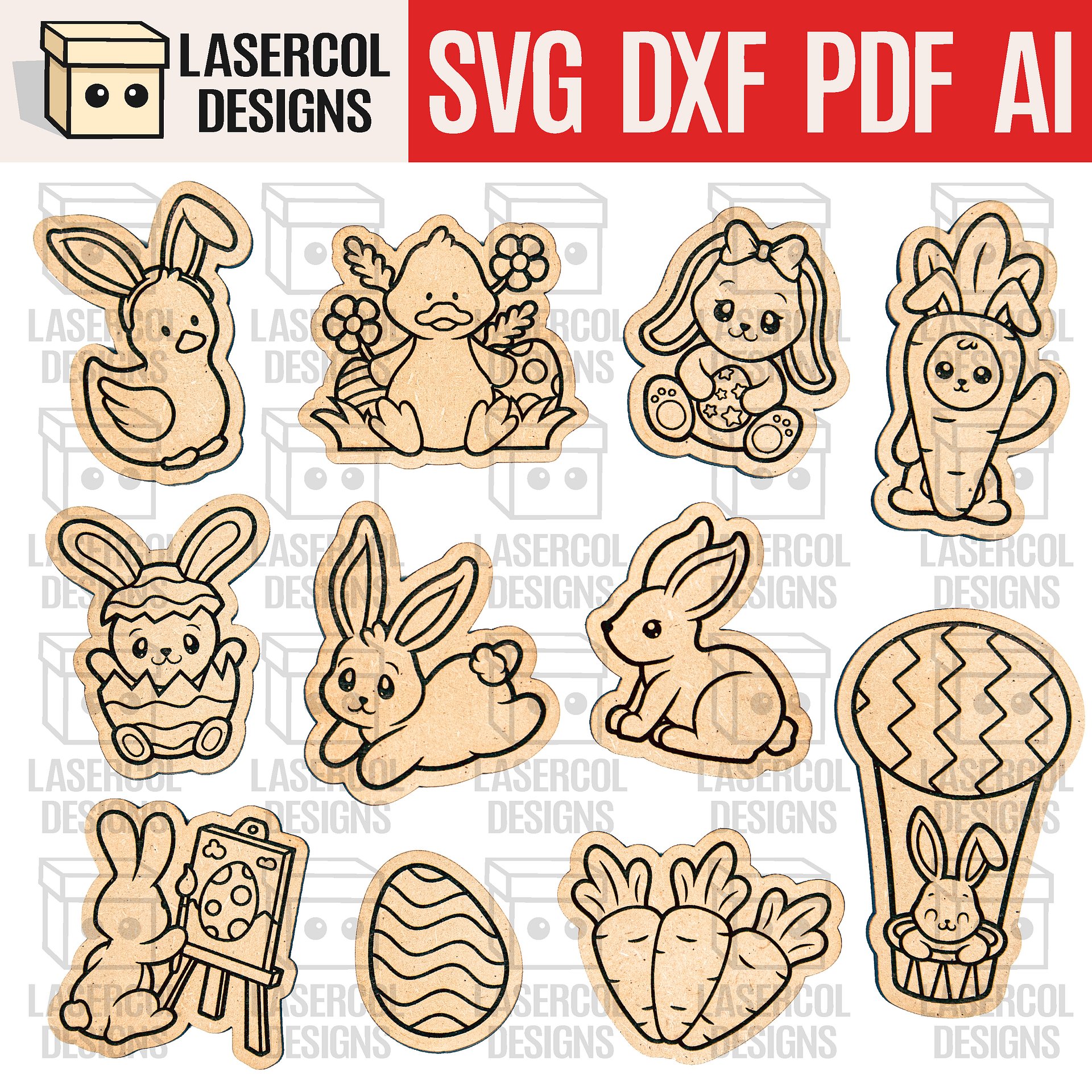 Easter Cutouts/Paint Kit Set 1 & Set 2 - Laser Cut Files product image (4)