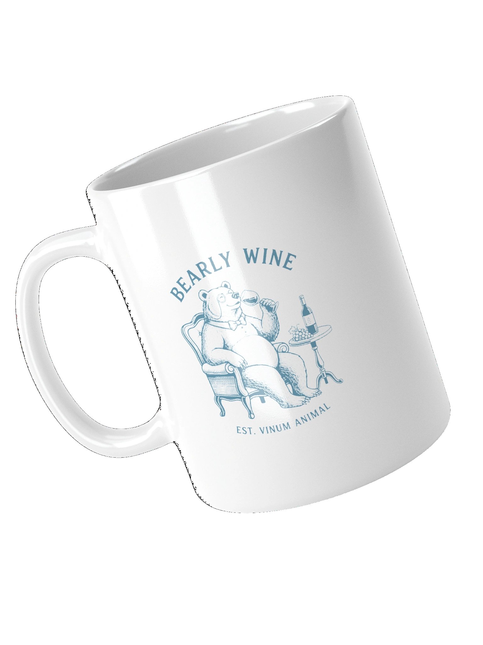 Bearly Wine Vintage Bear Drinking Wine Funny Pun Bar Art Mug product image (11)