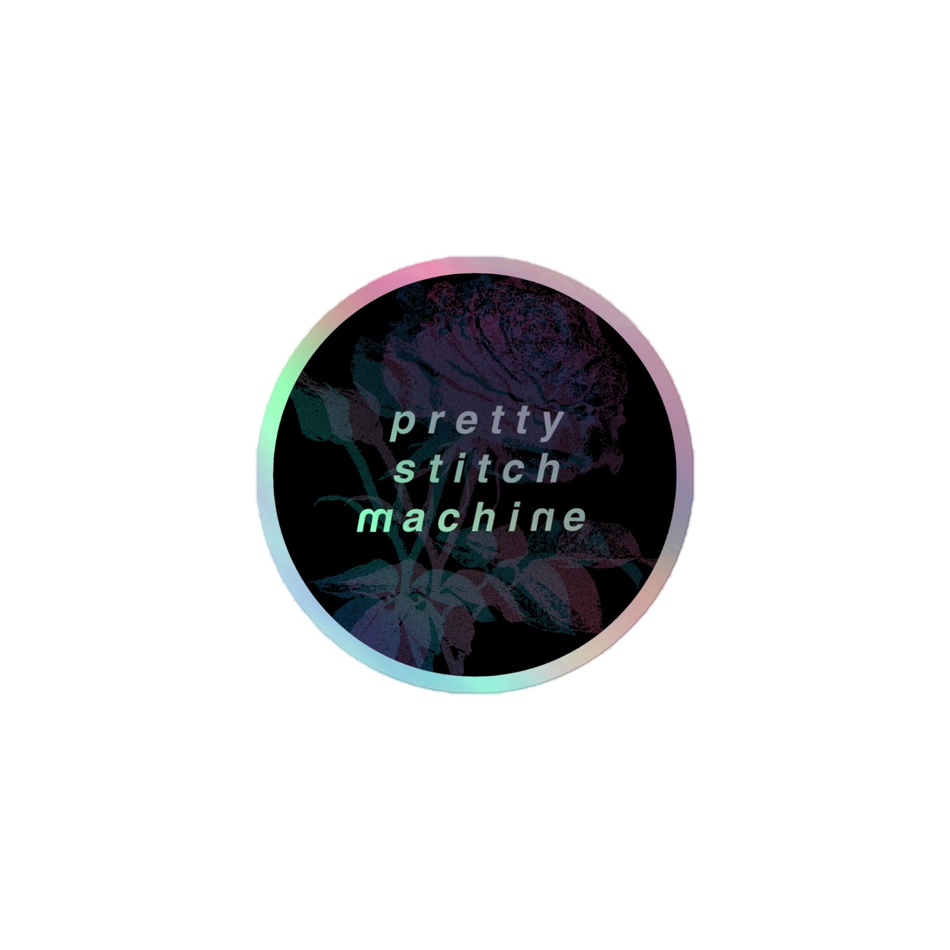 Holographic prettystitchmachine Logo Sticker product image (1)