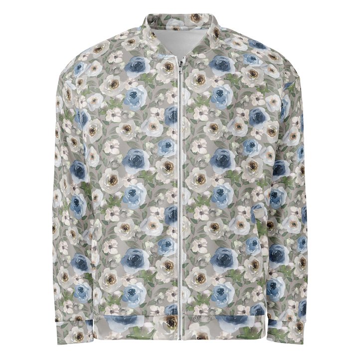 Grey Roses Bomber Jacket product image (1)