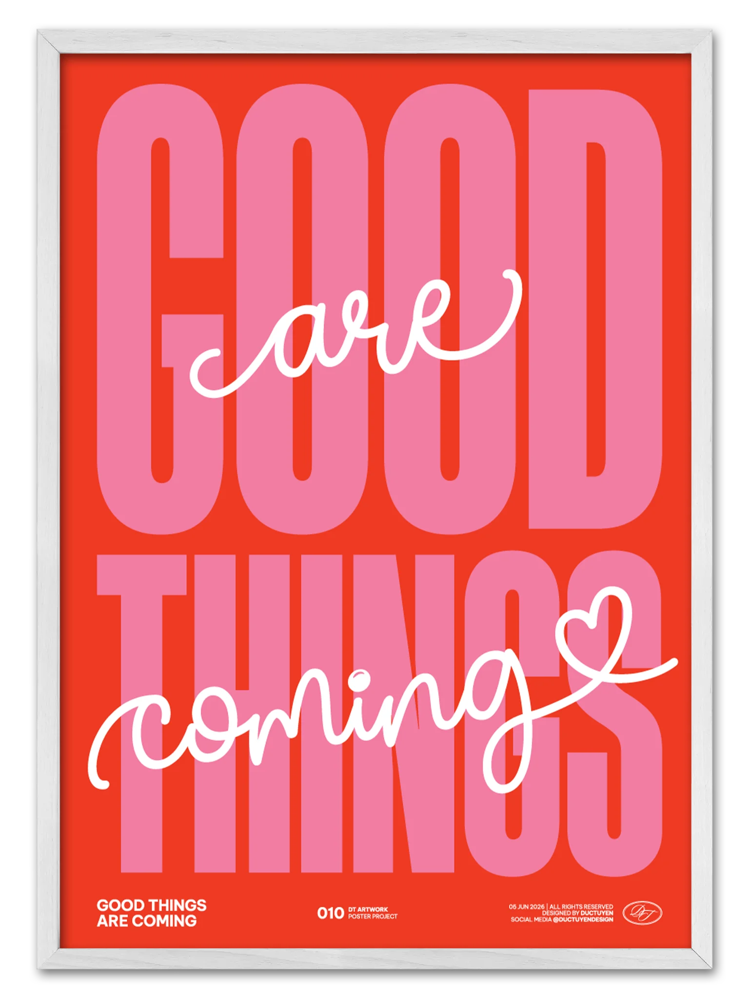 "GOOD THINGS ARE COMING" Typography Framed Poster product image (1)