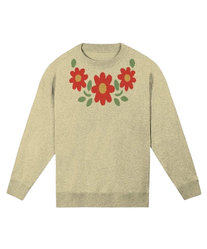 Flower Knitted Relaxed Sweater 1/3 product image (1)