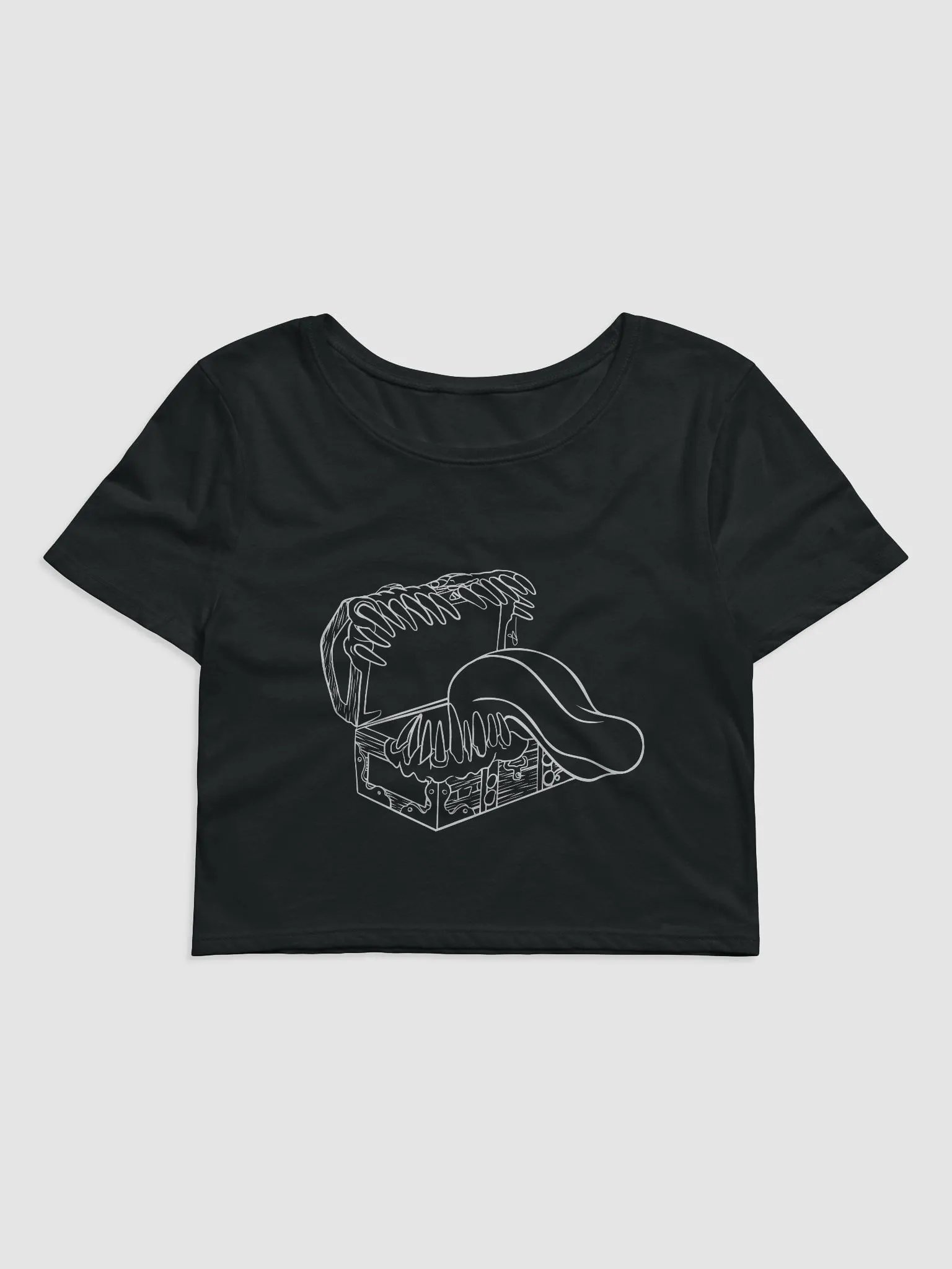 Mimic Chest Crop Top Shirt - White Design product image (3)