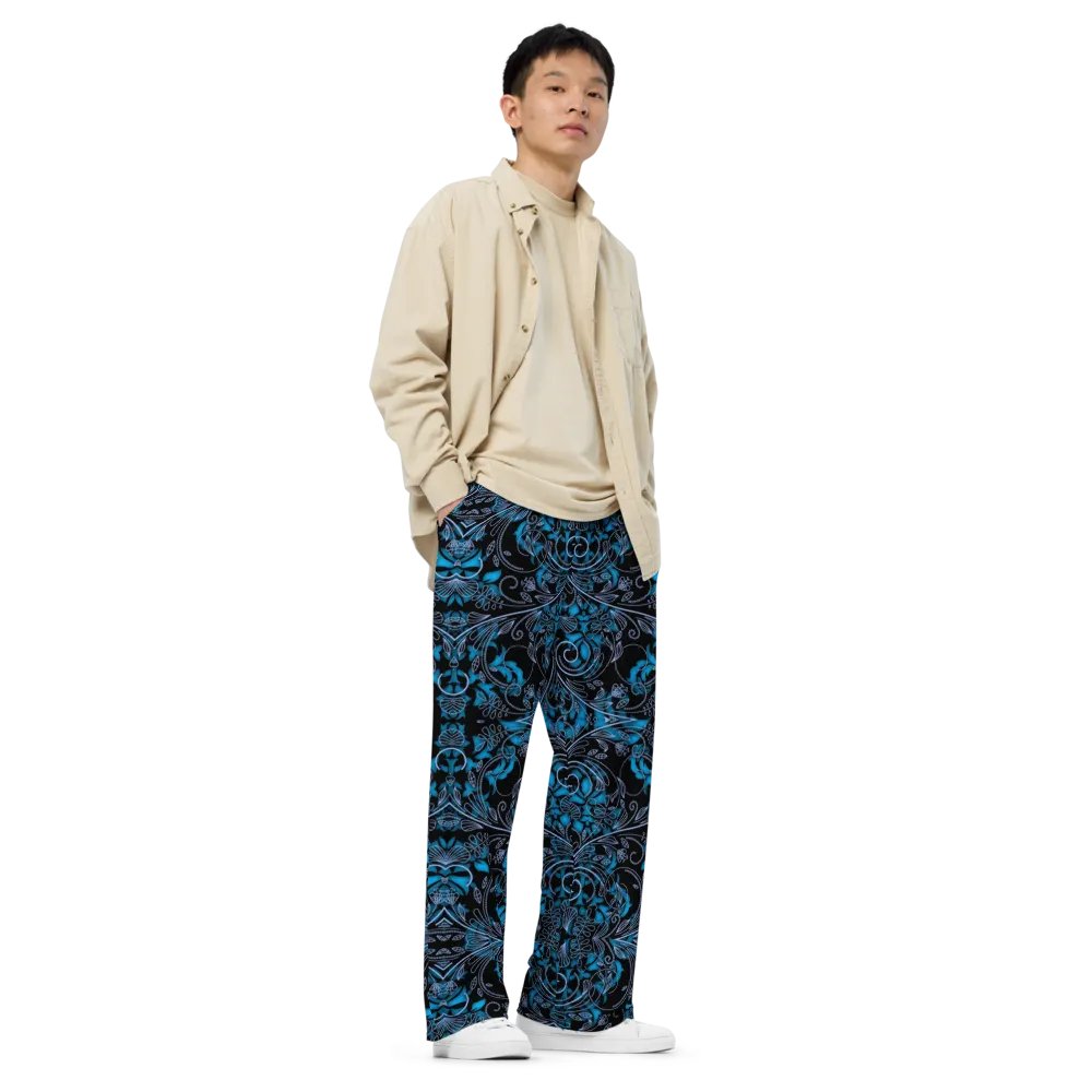 Blue Vines and Lace Wideleg Pants product image (3)