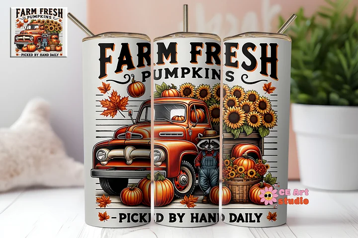 Farm Fresh Pumpkins Tumbler Wrap PNG product image (1)