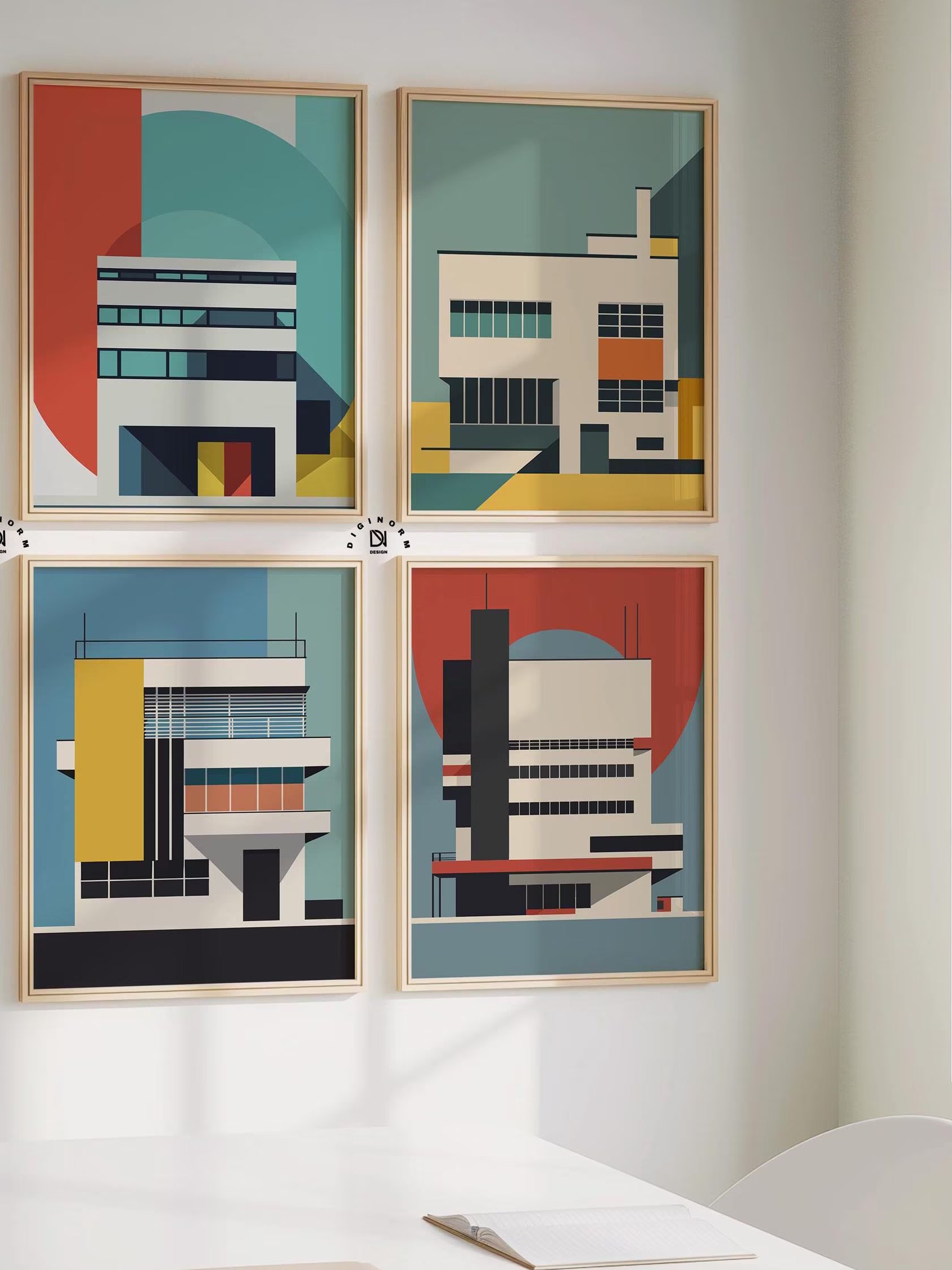 Bauhaus Set of 6 Poster Bauhaus Building Architectural Digital Download product image (2)