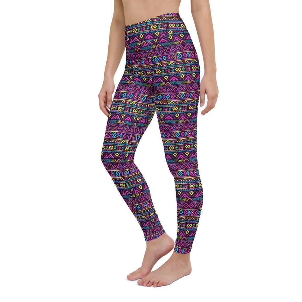 Neon Tribal Geometry Yoga Leggings product image (8)