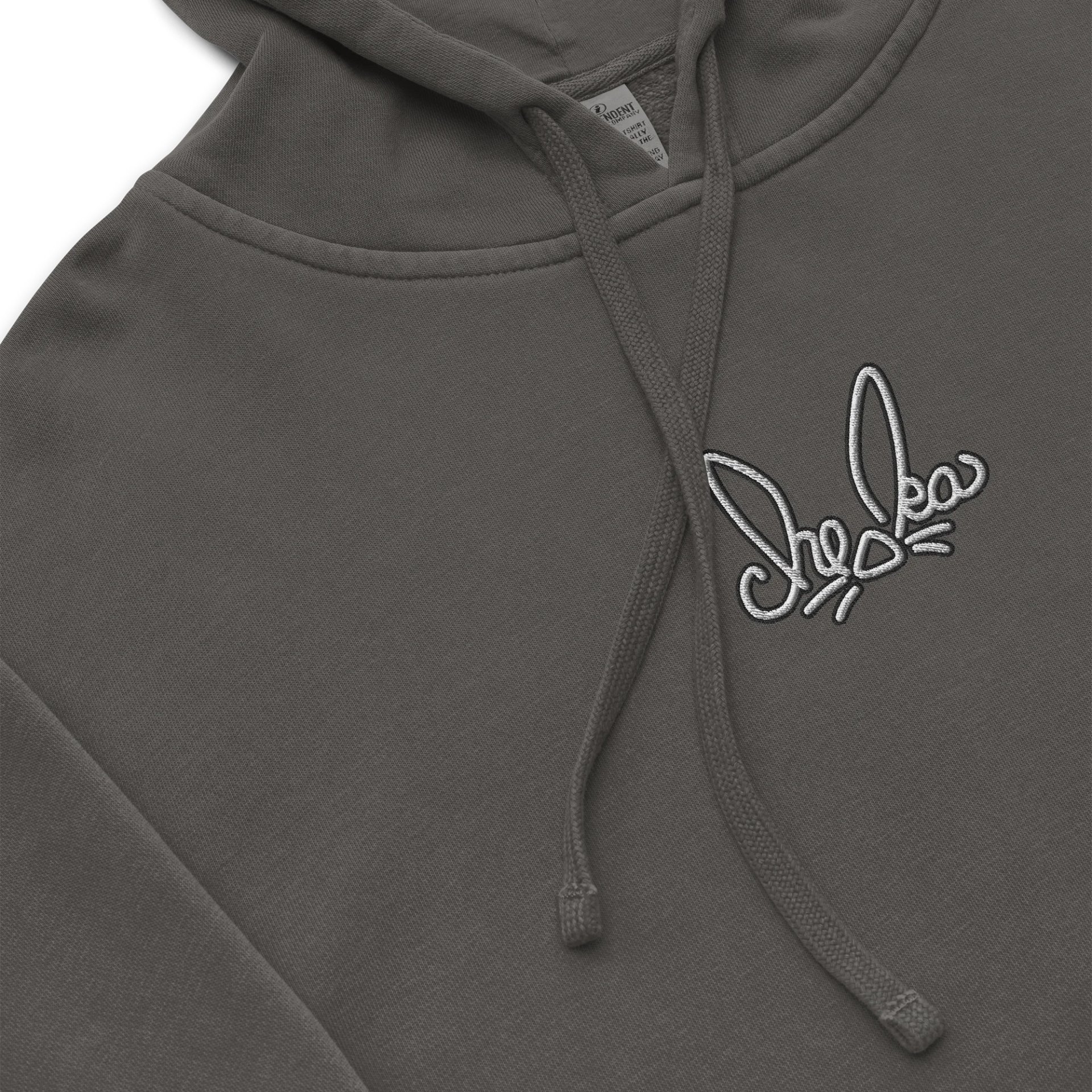 gray embroidered hoodie product image (5)
