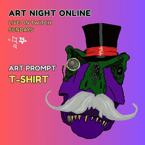 It's Sunday so we play #tunes and make #art! Join us on #Twitch NOW! Today your prompt is #T-Shirt! Art by the amazing Faust_...