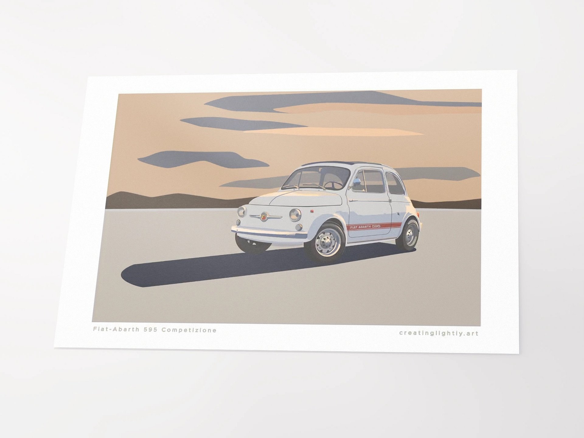 "Fiat-Abarth 595 Competizione" Original Artwork Print product image (4)