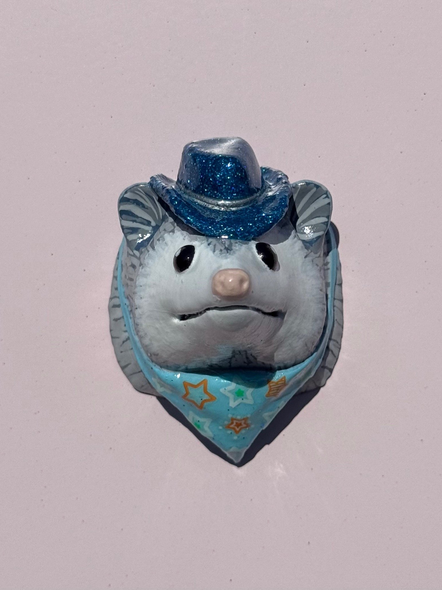 Hand-Painted Possum Magnet (Blue) product image (2)