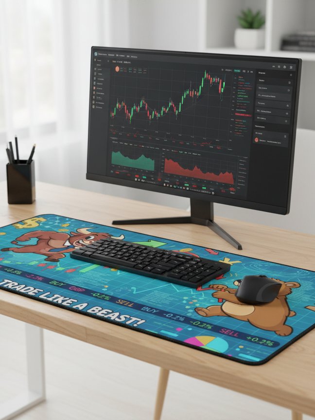 Deskmat Cartoon "Trade like a beast!" product image (1)