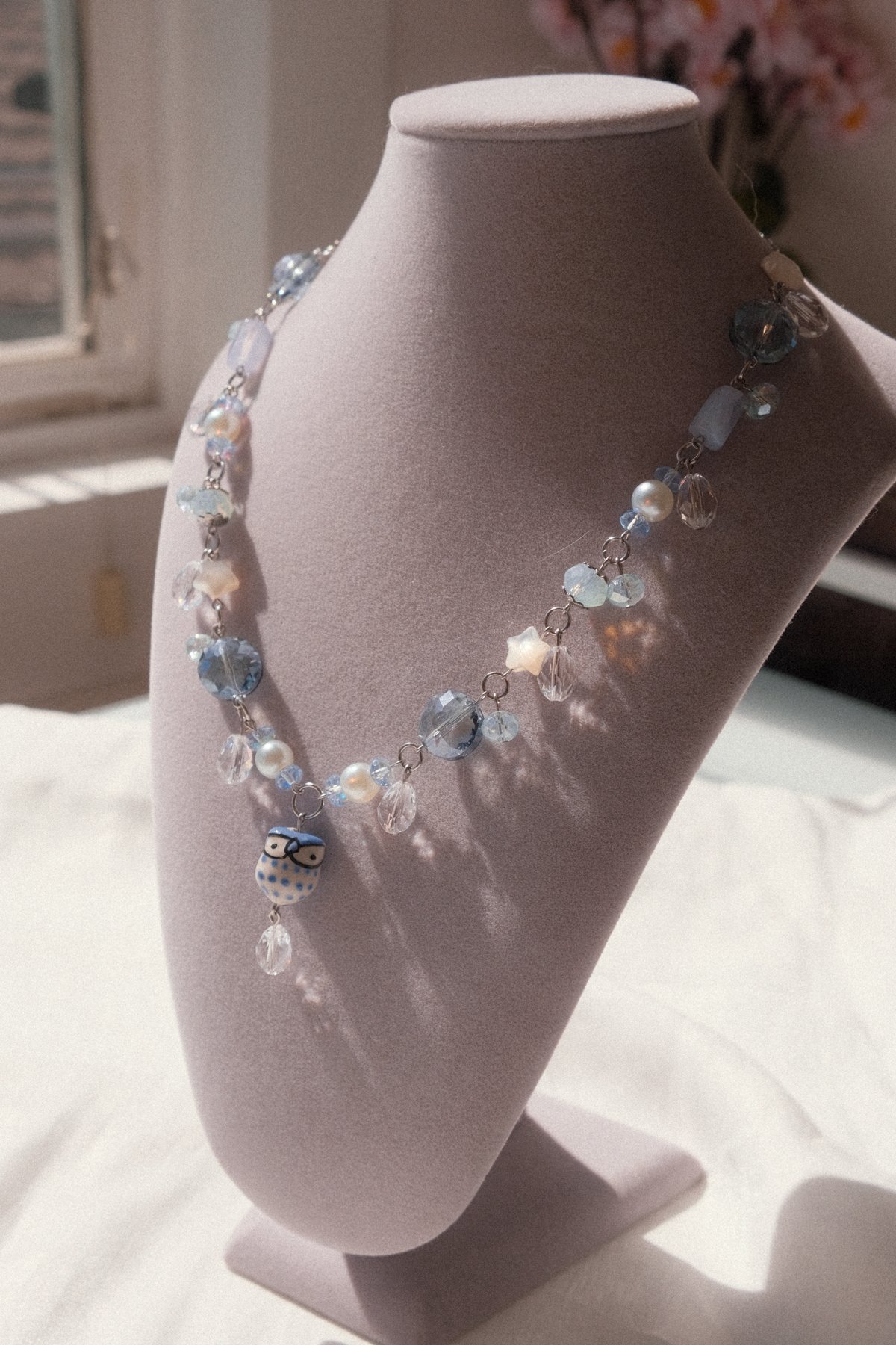 Owl of truth - Blue lace agate necklace 🦉 product image (2)
