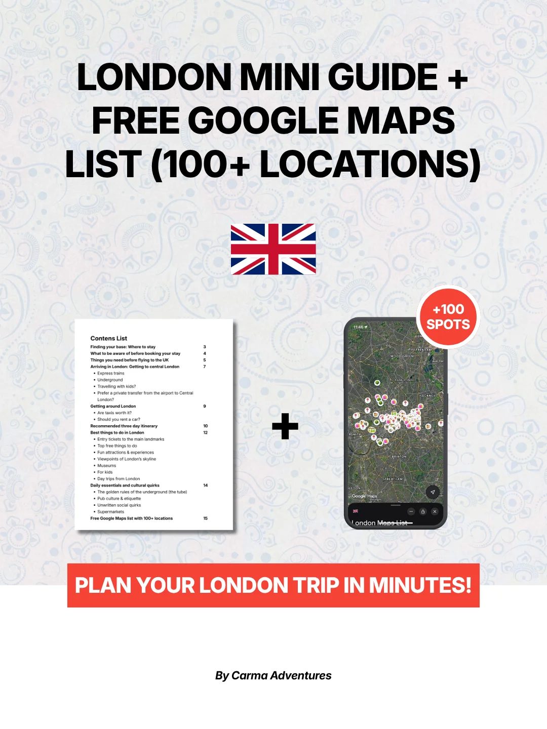 London Mini Guide + Free Google Maps List (100+ LOCATIONS) product image (1)