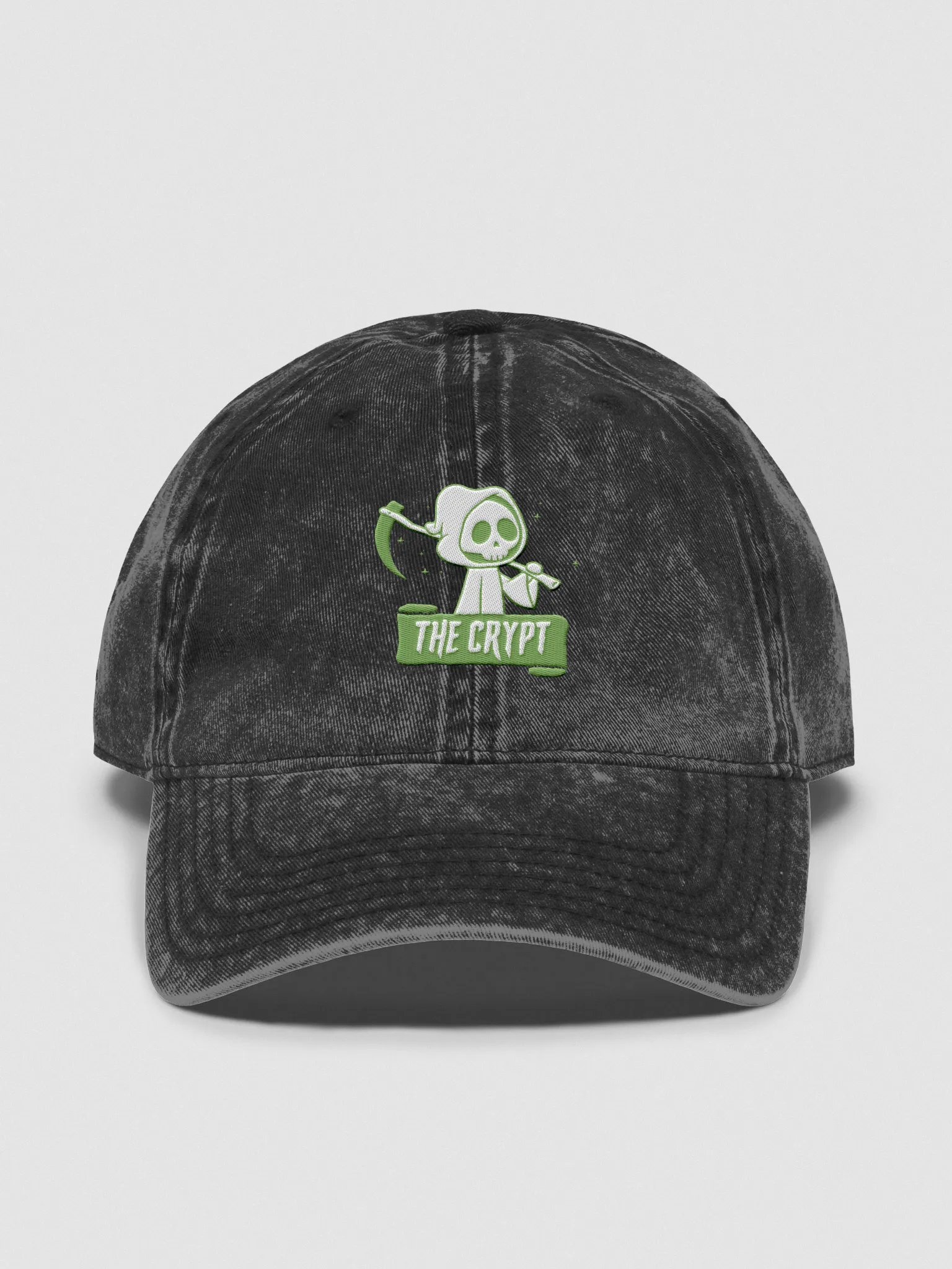 The Crypt Stream Team - Vintage Embroidered "Dad Cap" (lime) product image (1)