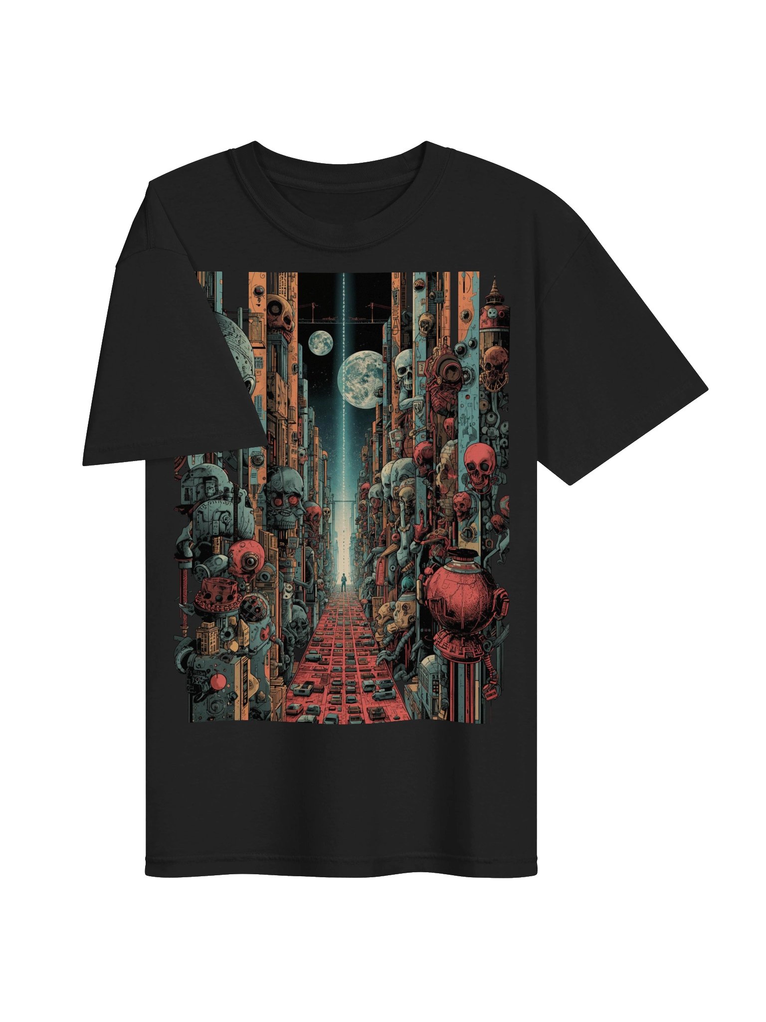 Dystopian Neon Cityscape Heavyweight T-Shirt product image (6)