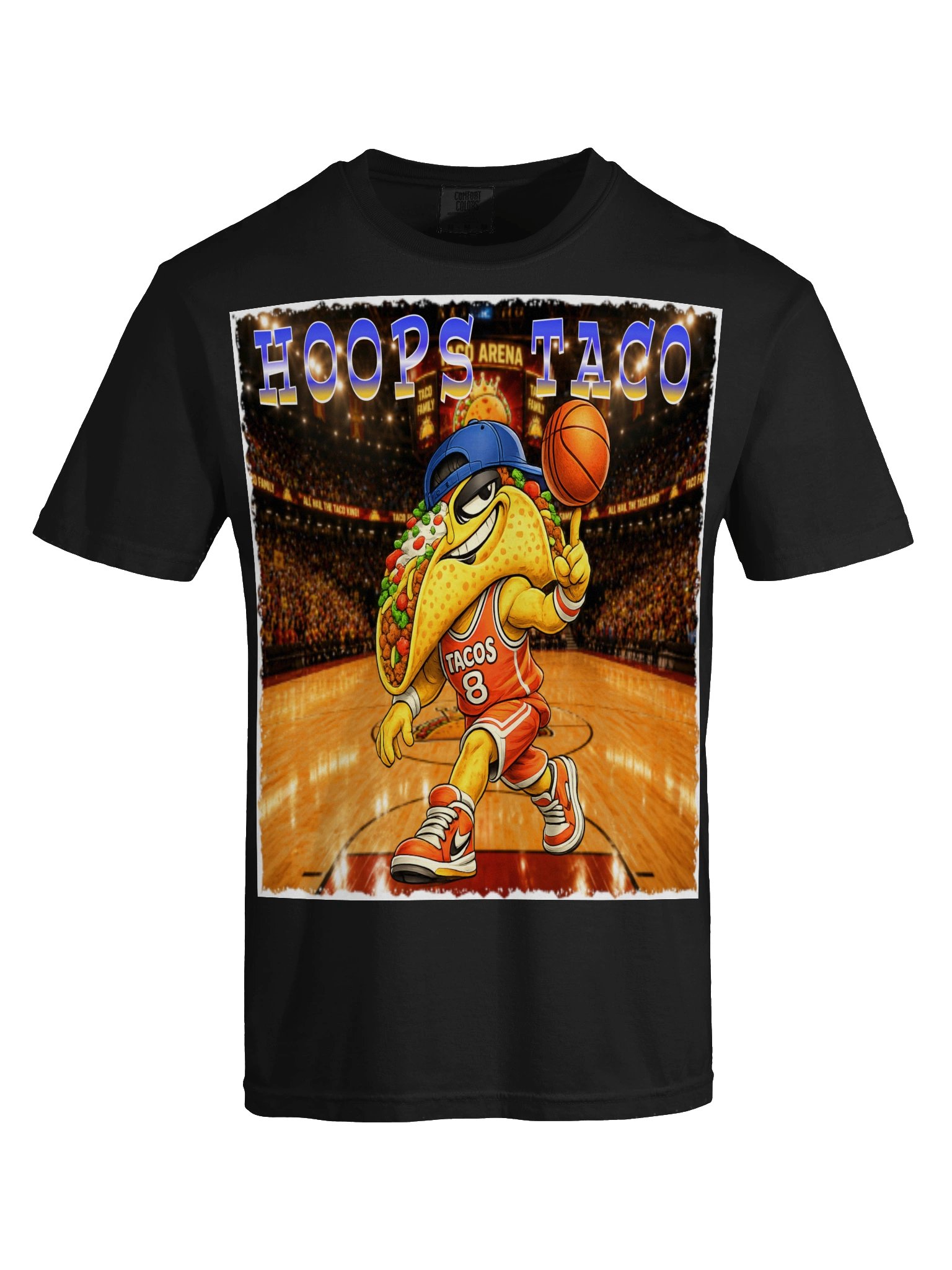 Hoops Taco Basketball Poster Tee - The Taco family product image (54)