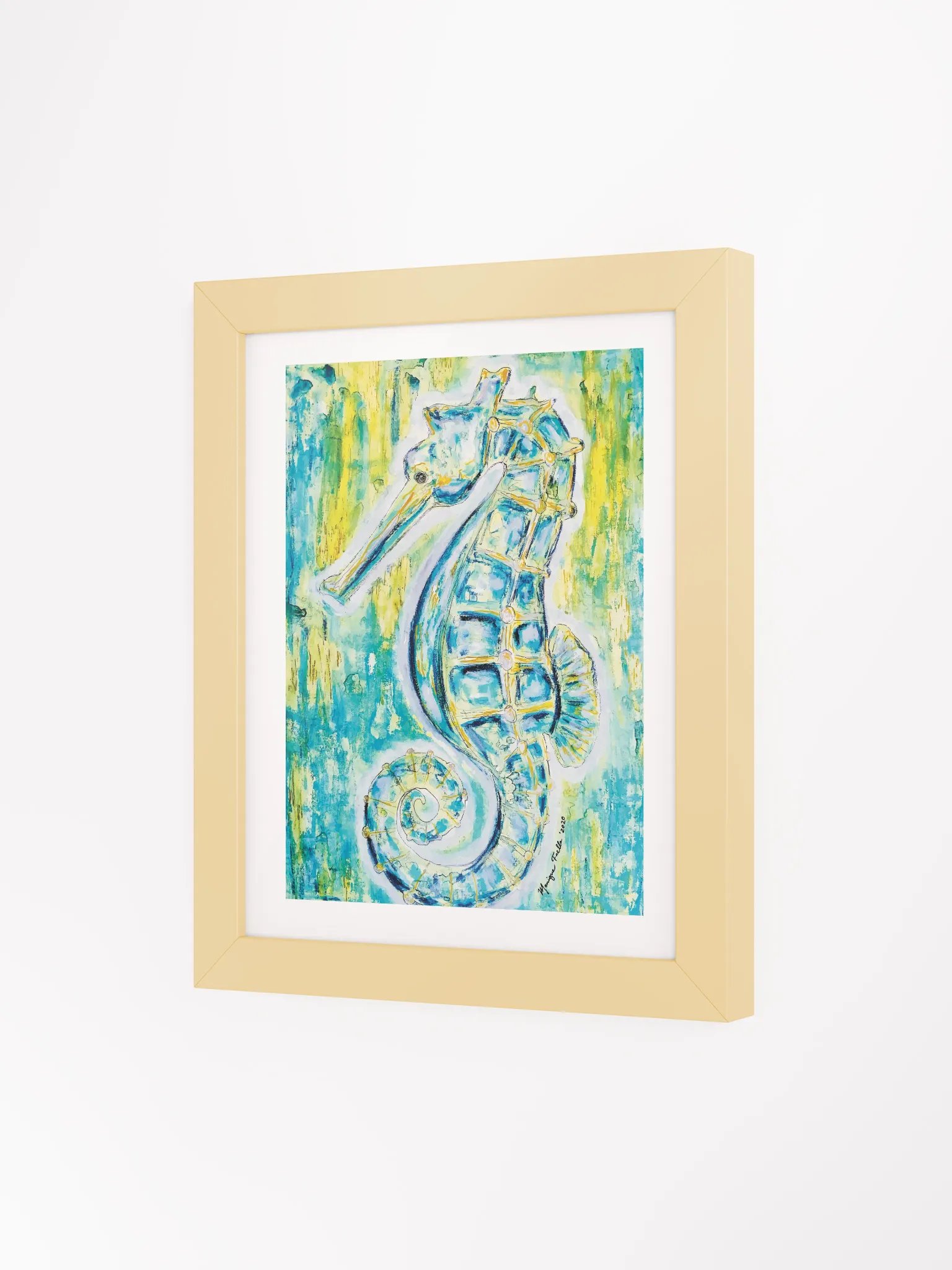 Painted Seahorse | by Monique Faella Designs™ | Framed Coastal Wall Art | Museum-Quality Print product image (31)