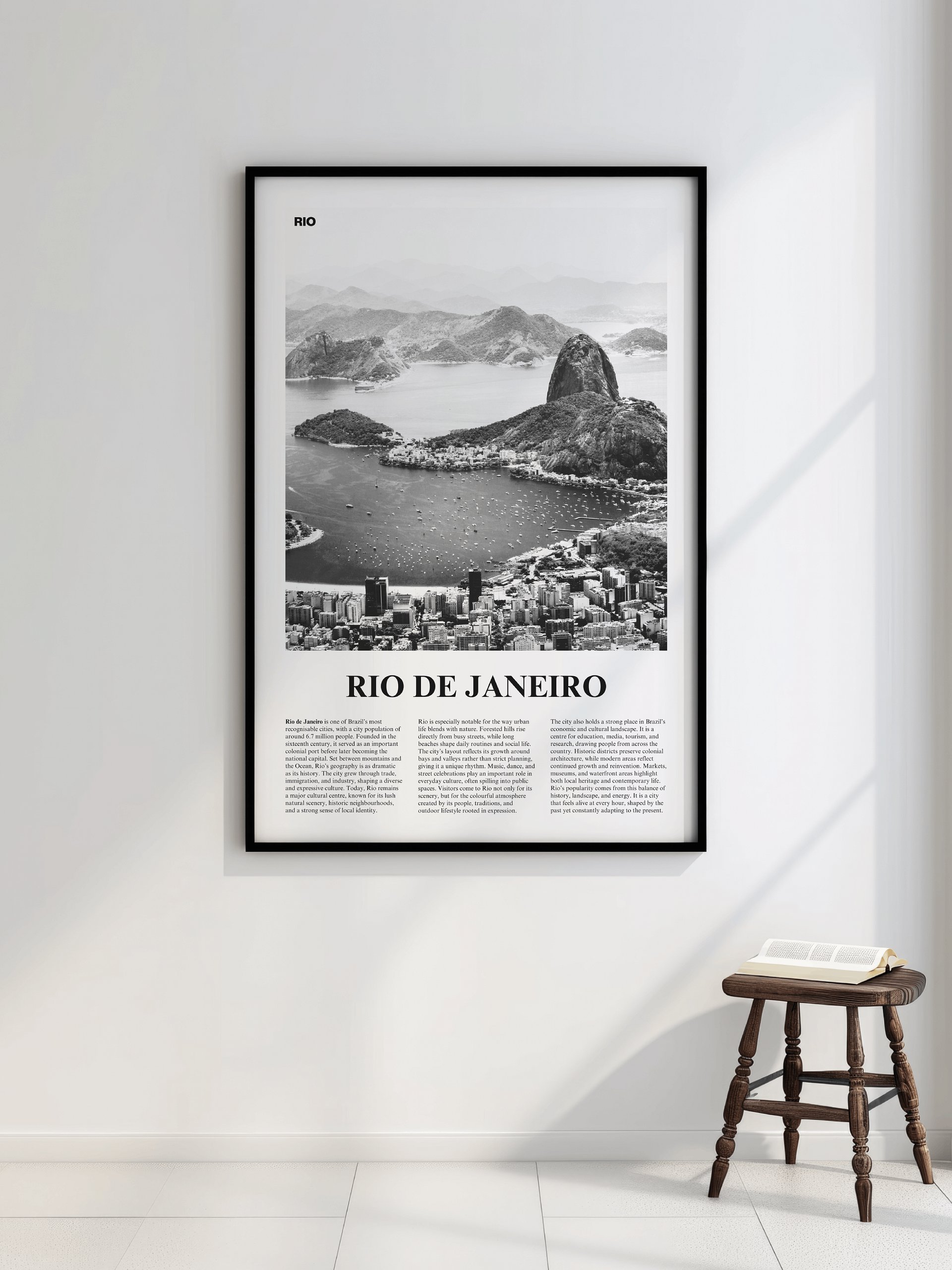 Rio de Janeiro 01 Newspaper Poster | Framed product image (2)