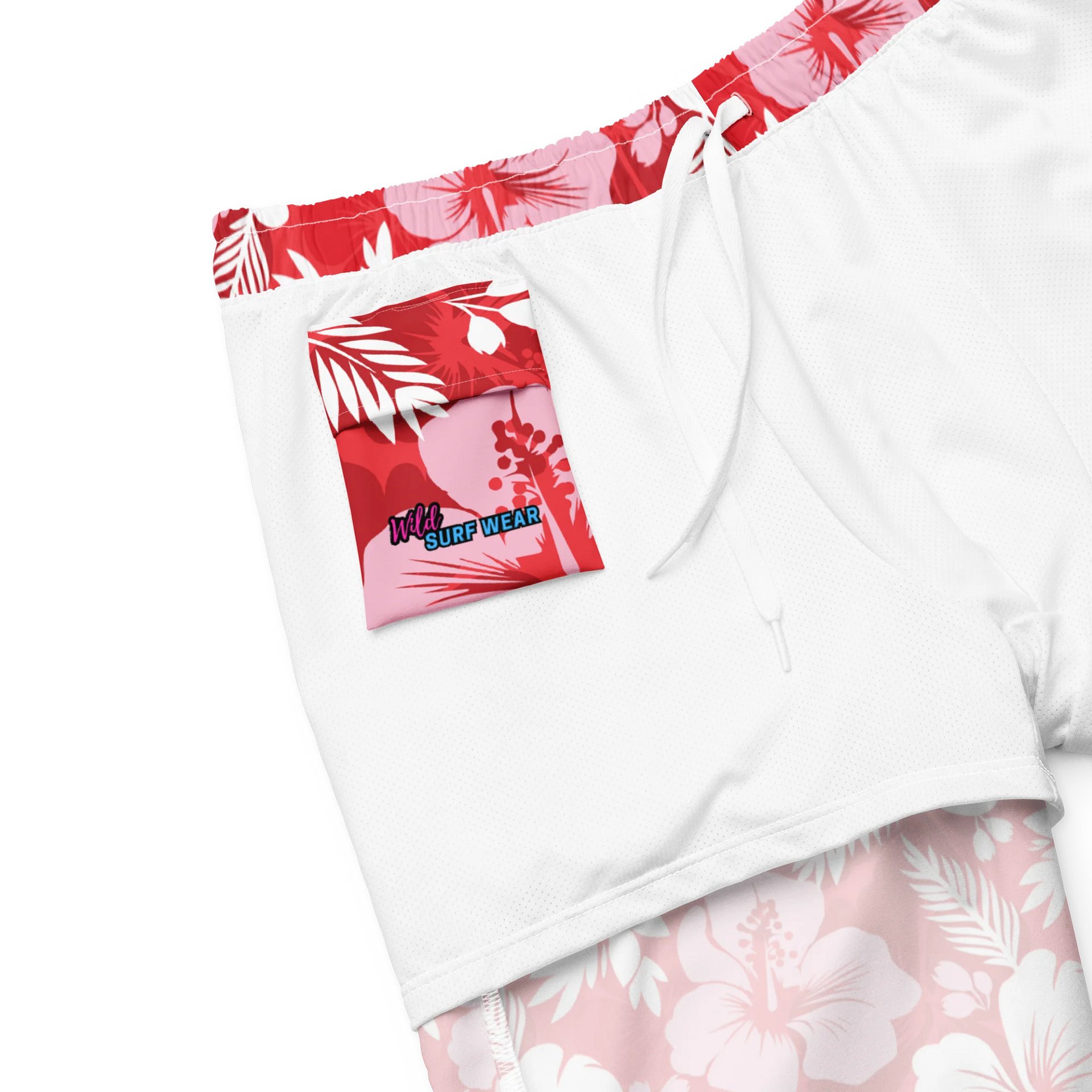 Pink Hibiscus Swim Trunks product image (10)