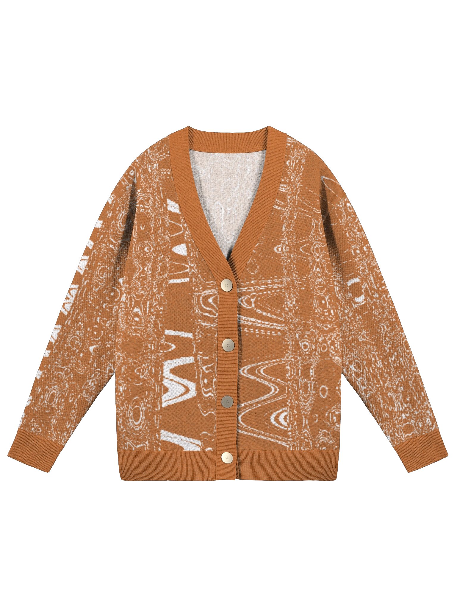 DIGITAL ECHO | KNIT CARDIGAN - Warm Terracotta product image (1)
