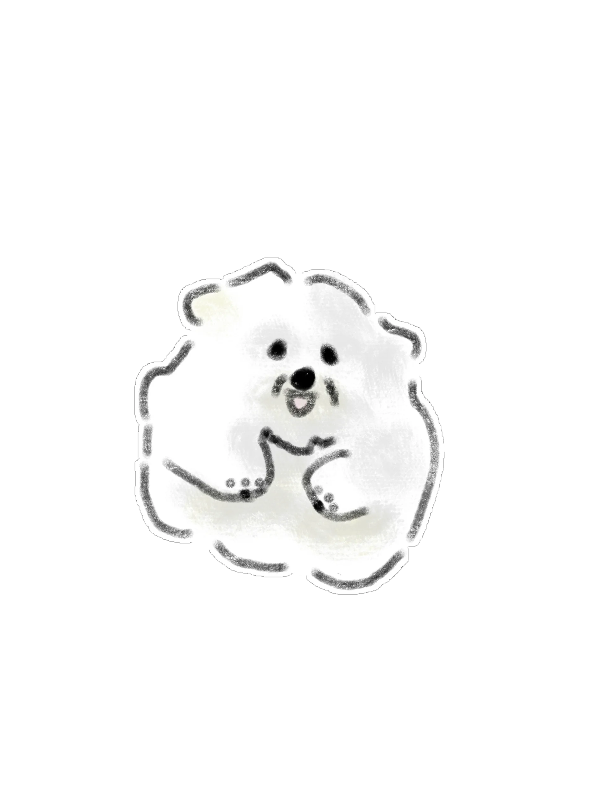 Fluffy White Puppy Digital PNG Graphics Pack (15 Designs) product image (5)