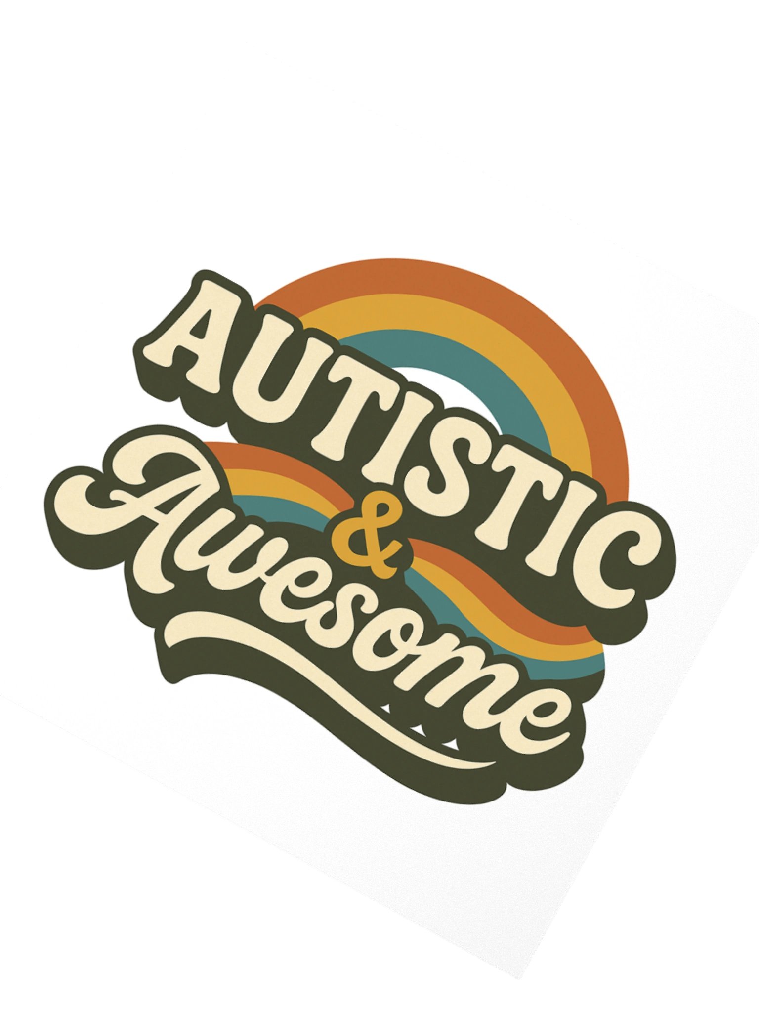 Retro Rainbow Autistic & Awesome Stickers product image (4)