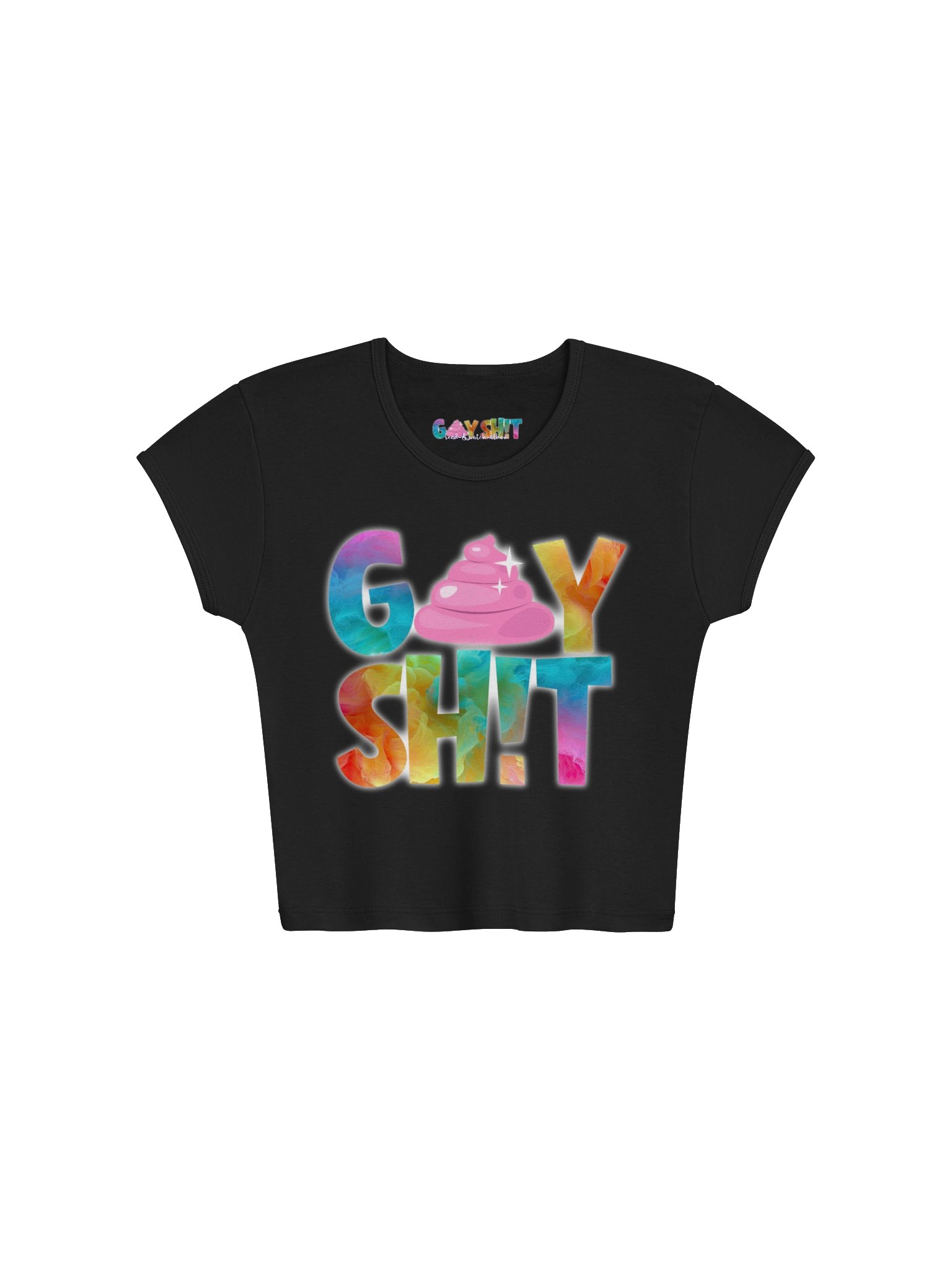 GAY SH!T Ribbed Baby Tee Crop Top product image (1)