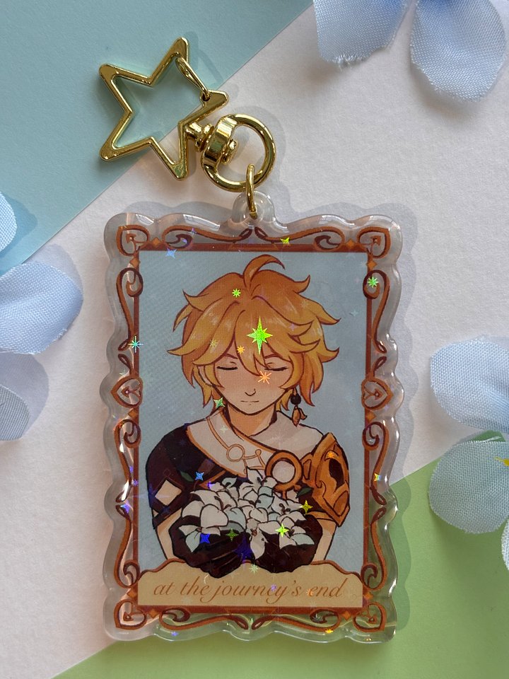 Aether/Lumine double-sided epoxy holographic keychain product image (1)