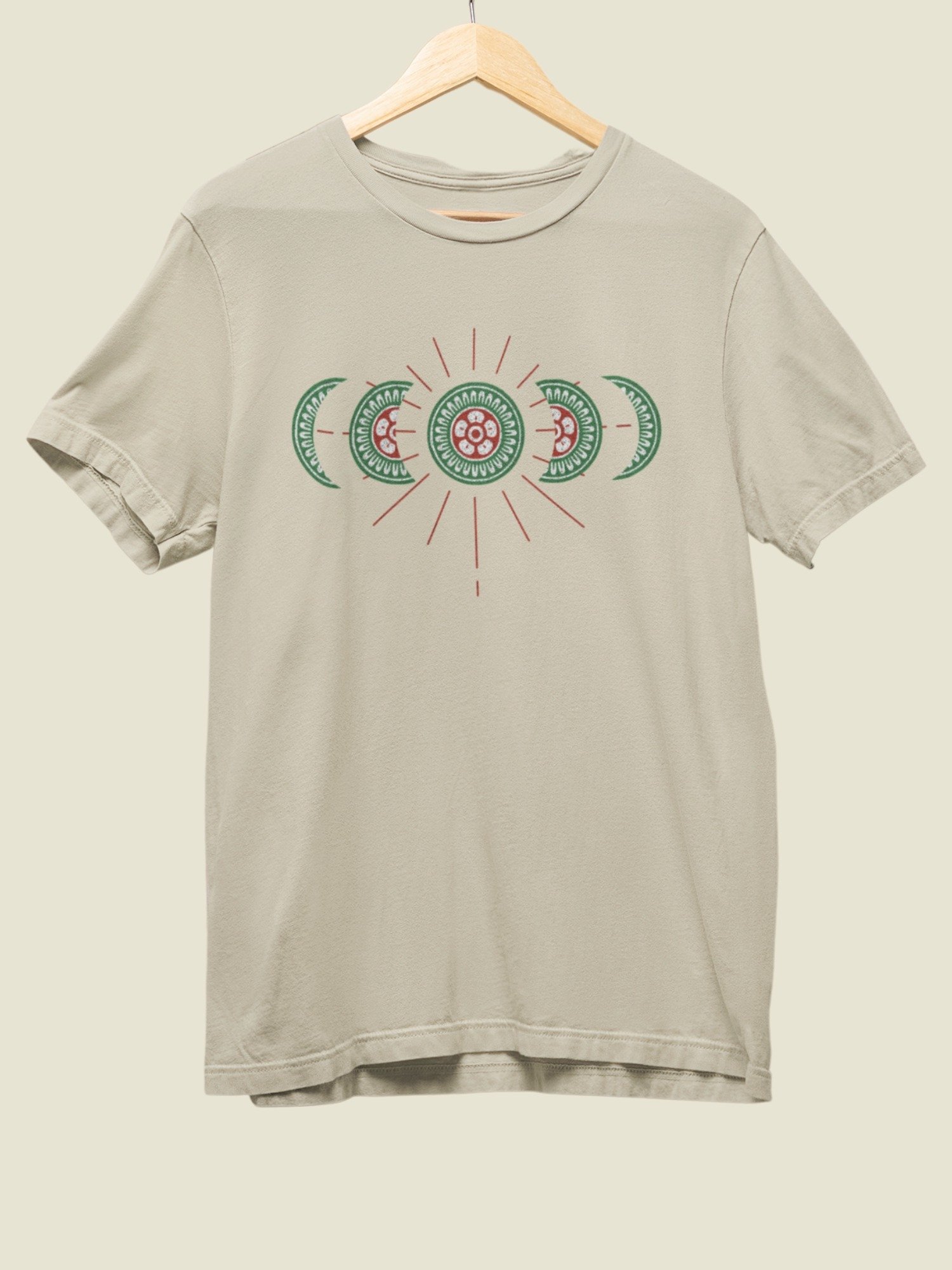 Mahjong Moon Phase Shirt for Board Game Lovers, Unisex Board Gaming Cream T-shirt product image (2)