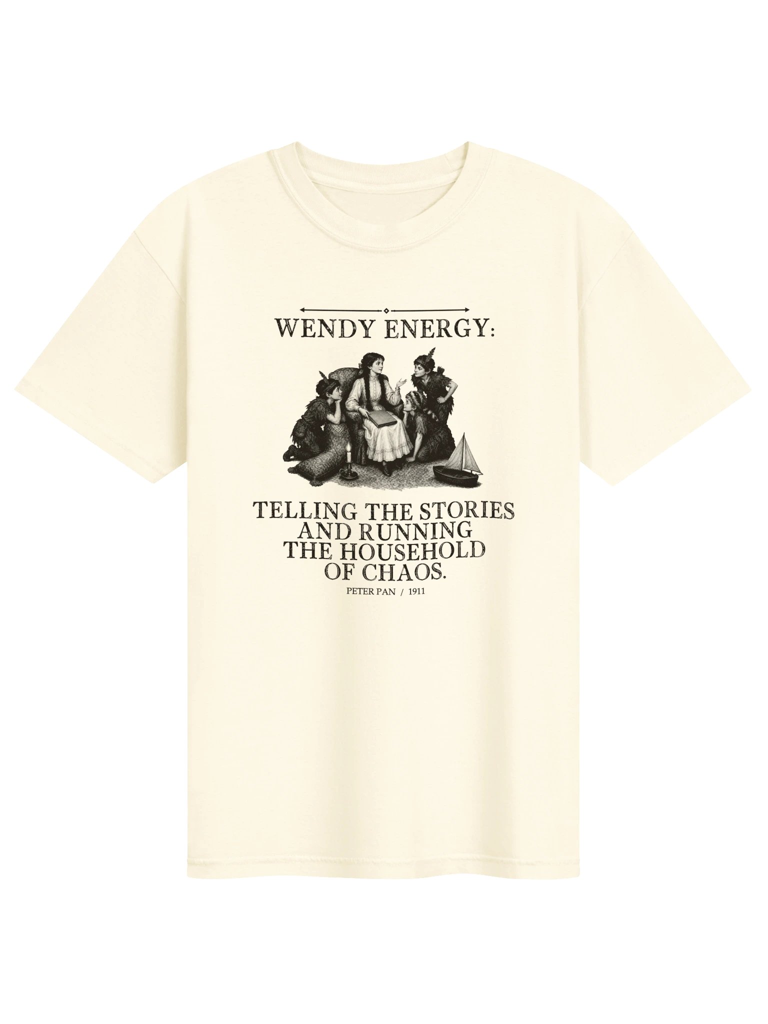 Wendy Energy Telling Stories Running Household Chaos -- Peter Pan Tee (Light) product image (1)