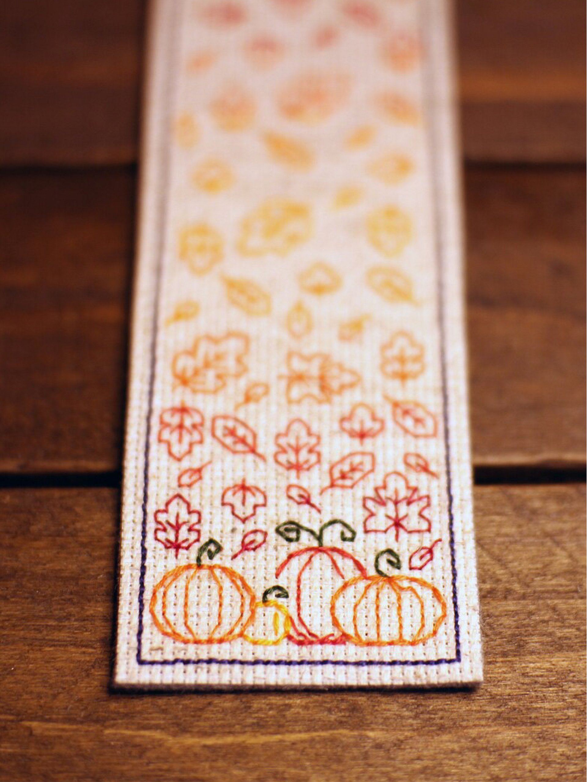 Falling Leaves Bookmark • Blackwork Cross Stitch Pattern • PDF Digital Download product image (6)