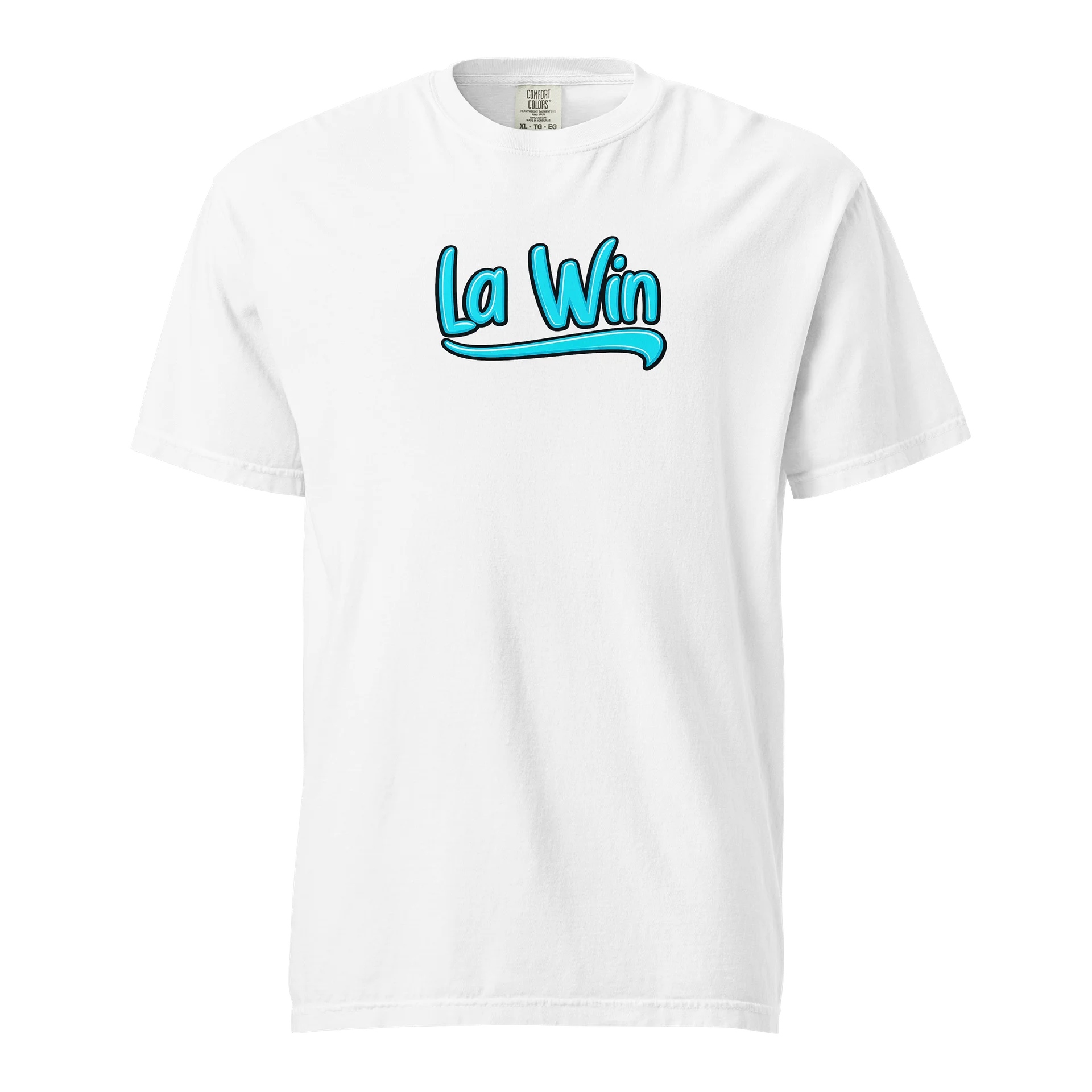 T-Shirt blanc « La Win » bleu turquoise product image (1)