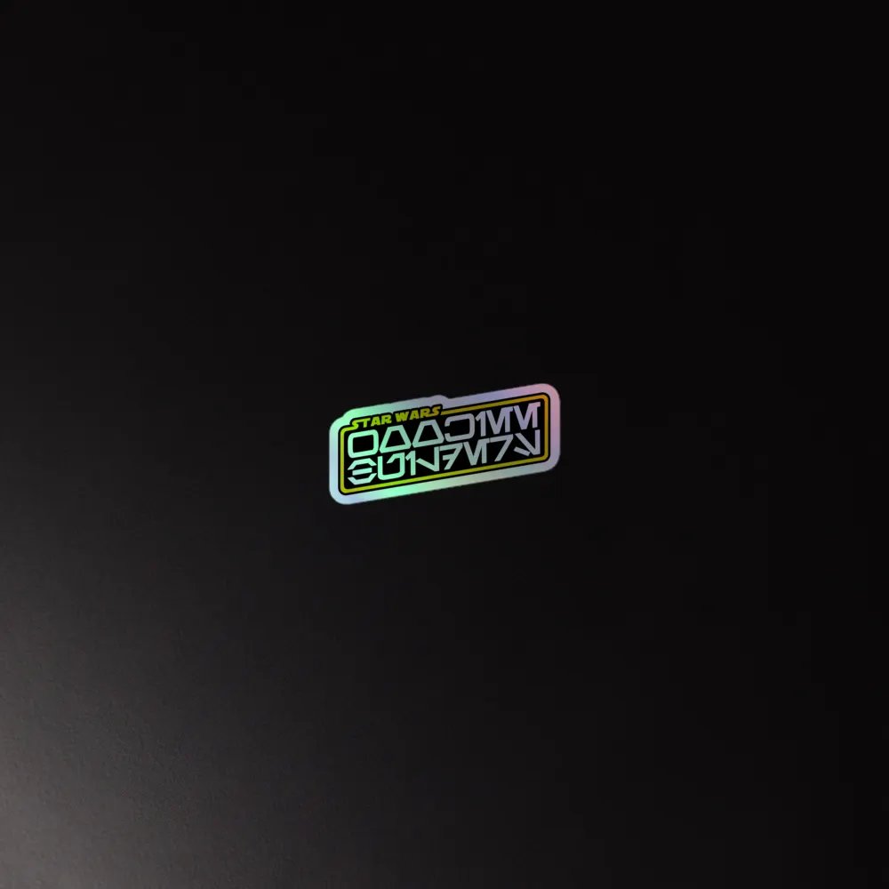 Wookiee Builders Logo Sticker (Aurebesh/Holo) product image (2)