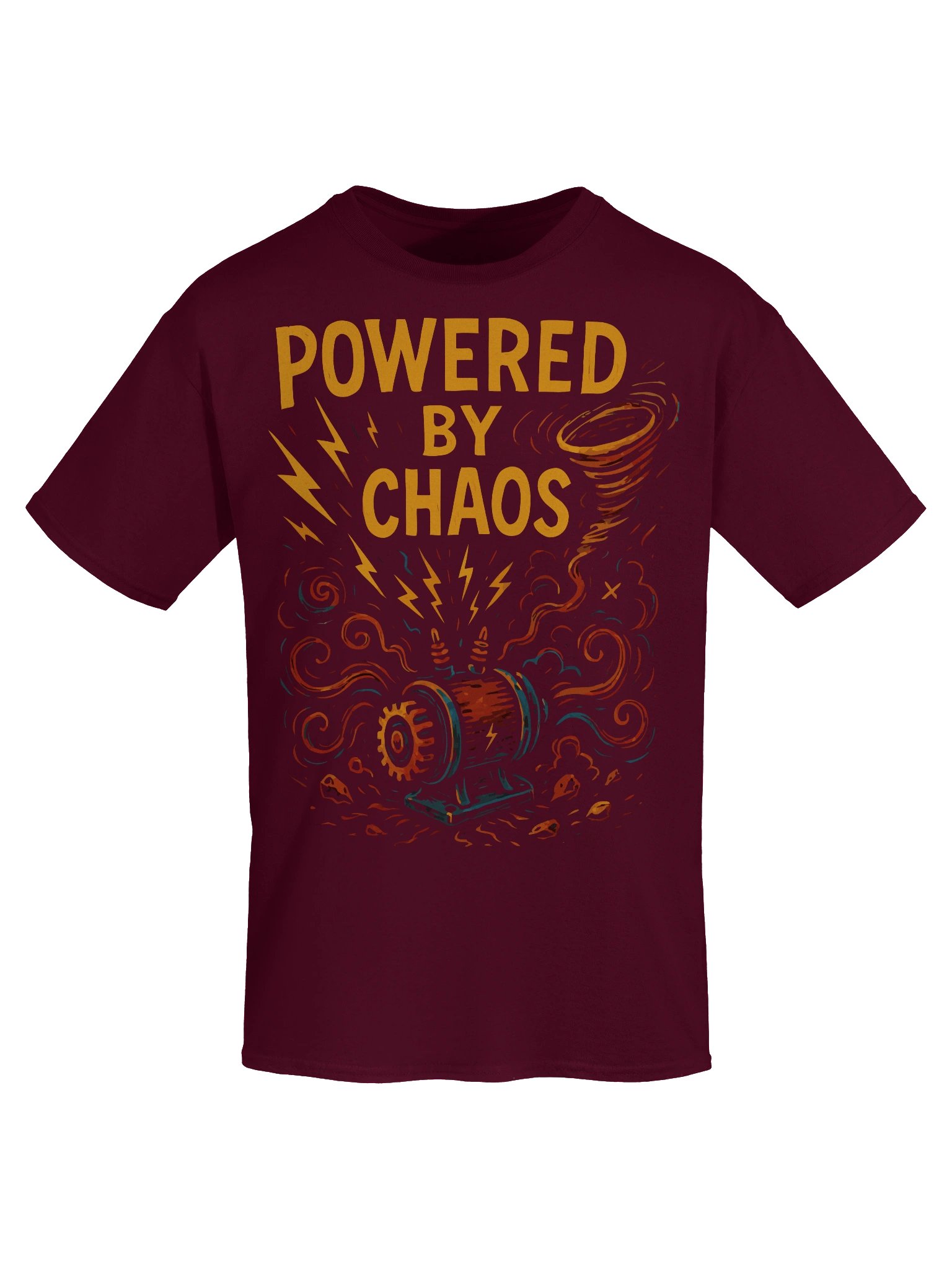 “Powered by Chaos” Retro Energy Burst Tee product image (7)
