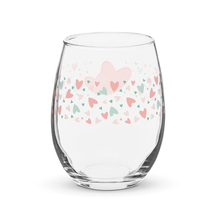 Scattered Hearts on Peach Wine Glass - Peach Fuzz product image (2)