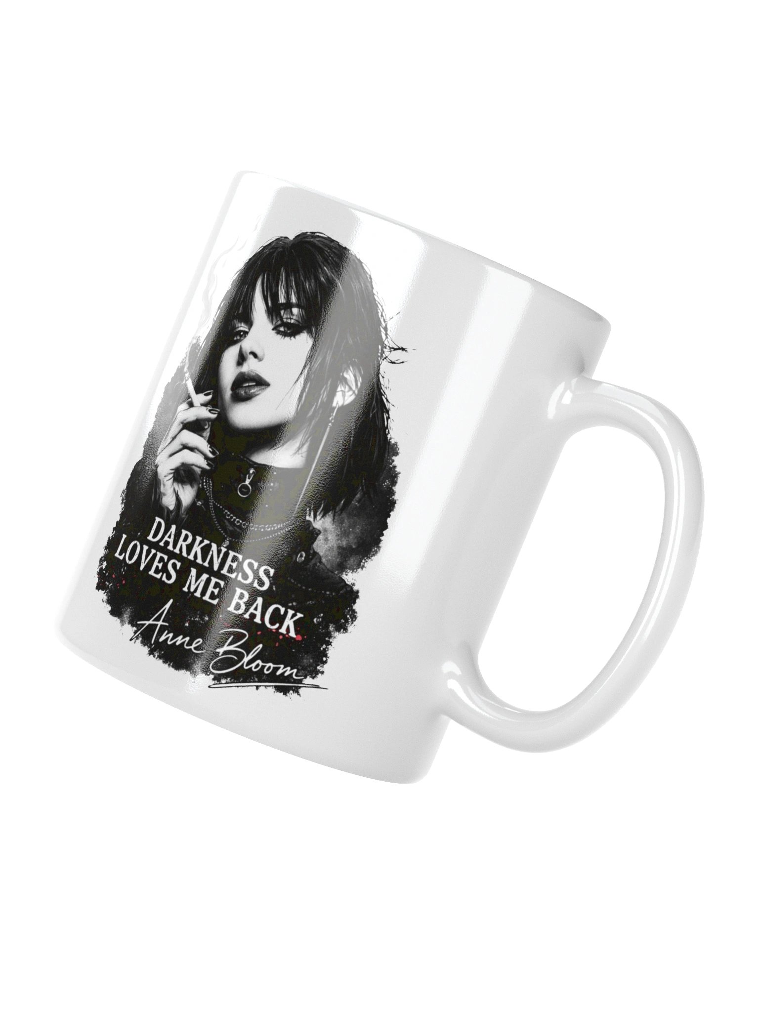 White Glossy Mug - Darkness Loves Me Back product image (11)