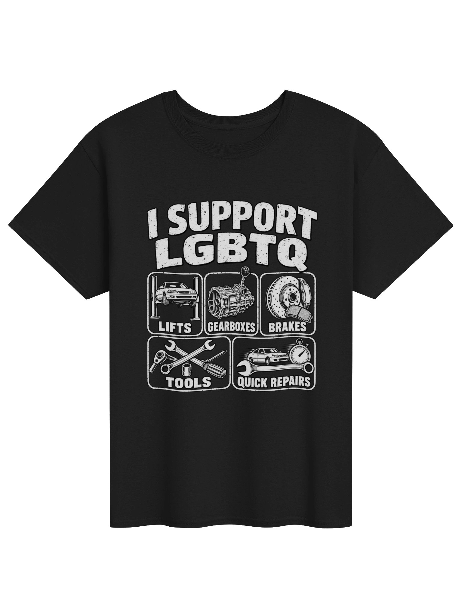 I Support LGBTQ – Funny Car Mechanic T-Shirt product image (1)