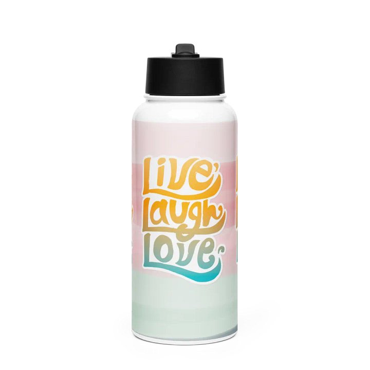 Gradient Live Laugh Love Stainless Steel Water Bottle product image (1)