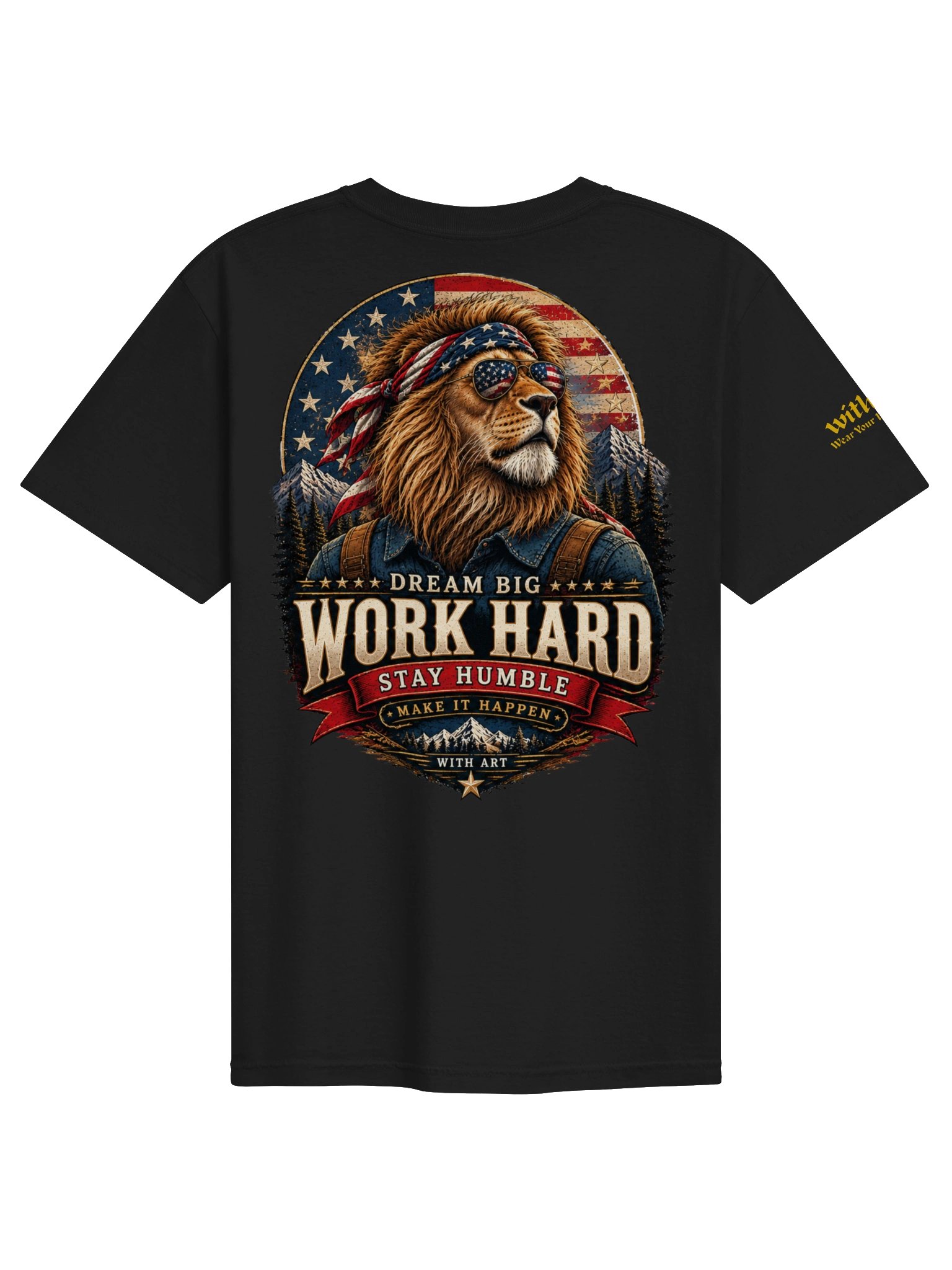 Work Hard Stay Humble Lion T-Shirt – Vintage Americana Graphic Tee product image (1)